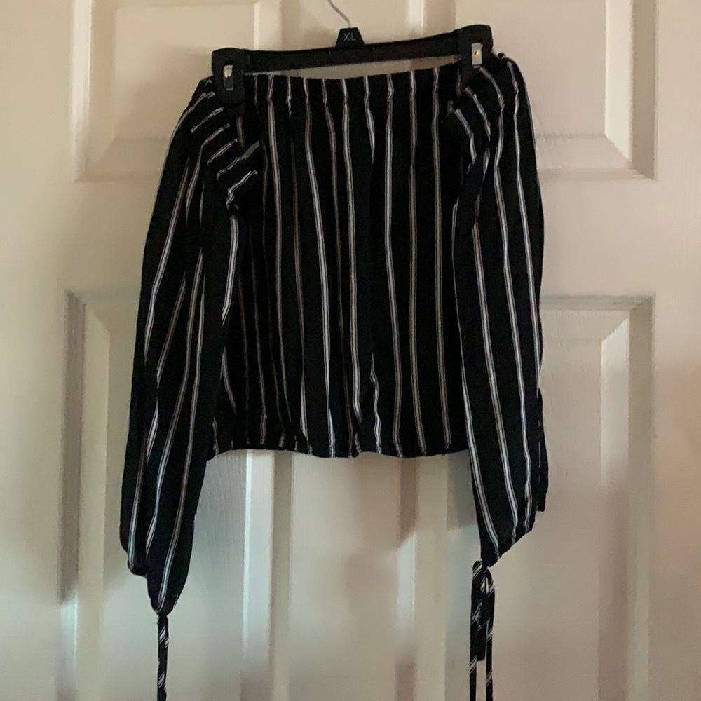 Crop off the shoulder top